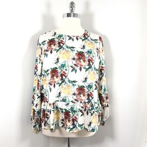 Just Fab 2X floral popover cream flowy